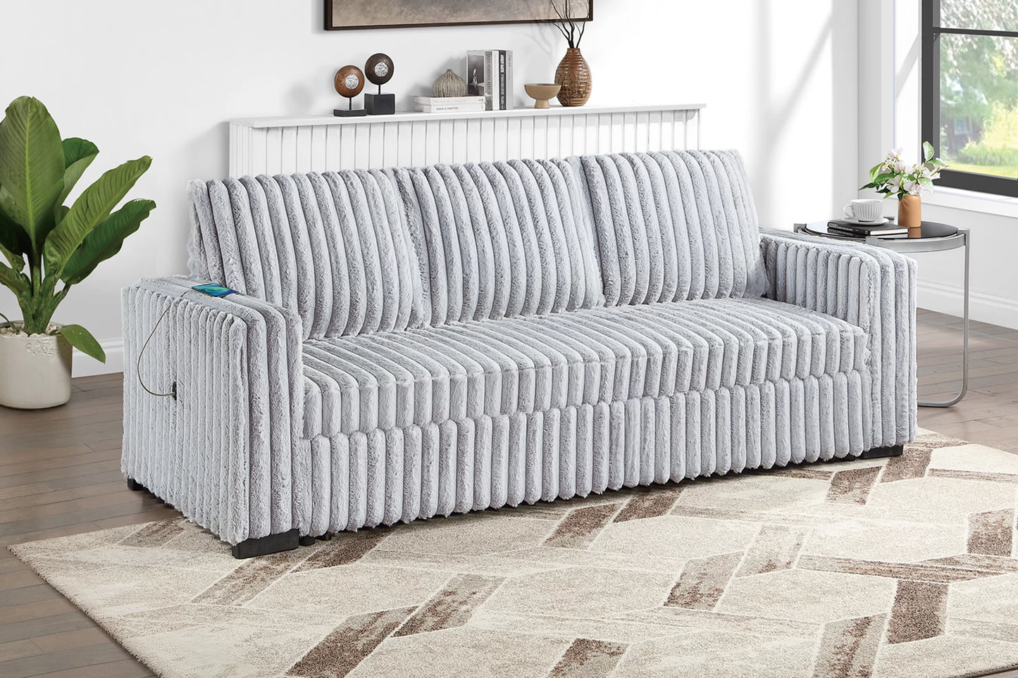 Comfy Light Gray Sleeper Sofa