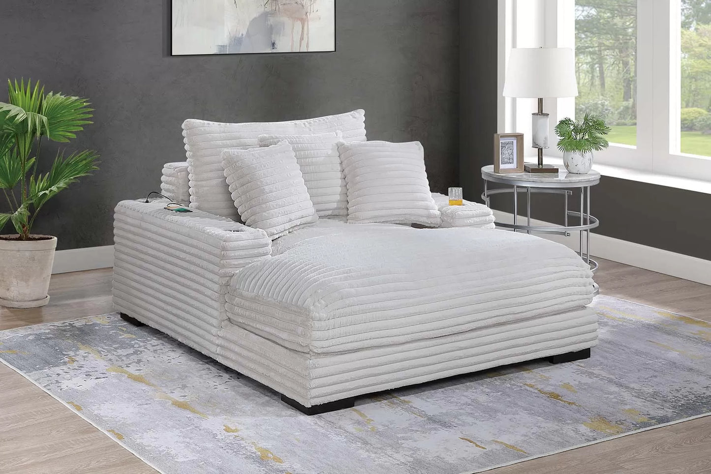Ultra-Plush Chaise Lounge (Cream)
