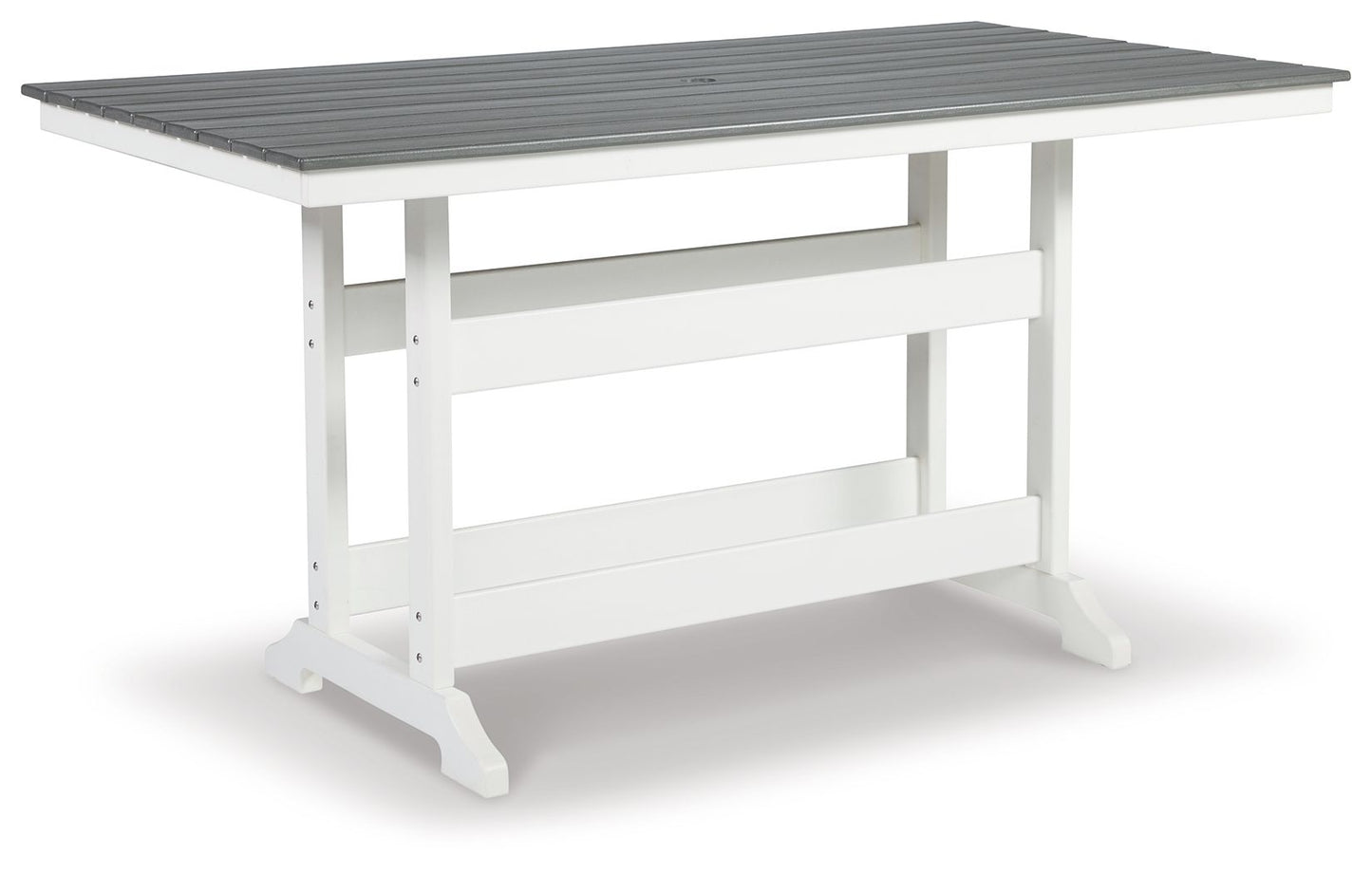 Transville - RECT COUNTER TABLE W/Umb OPT - Gray / White