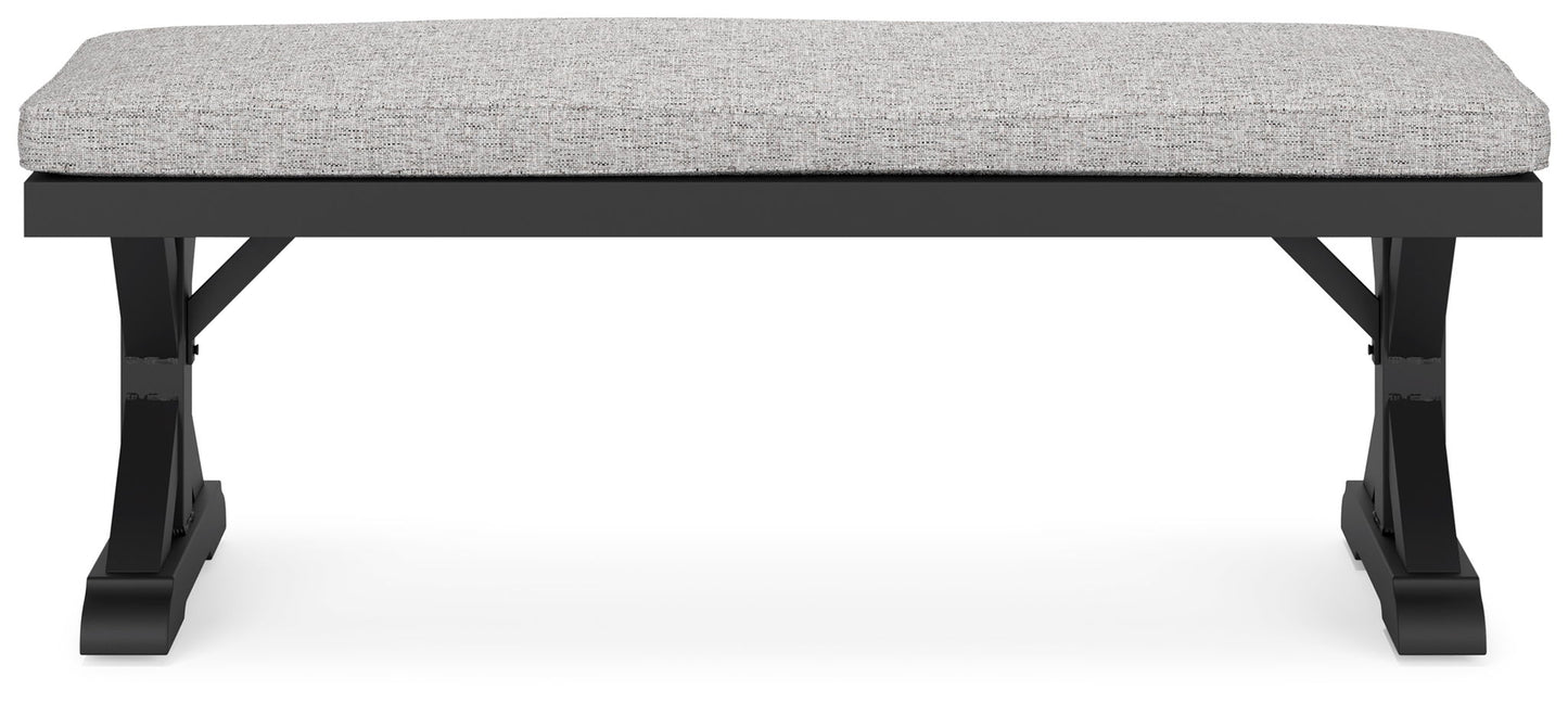 Beachcroft - Bench With Cushion - Black / Light Gray
