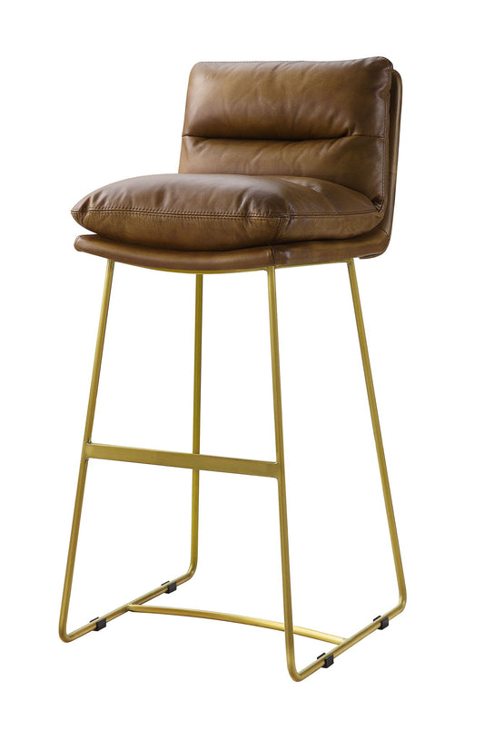 Alsey - Bar Chair - Saddle Brown Top Grain Leather