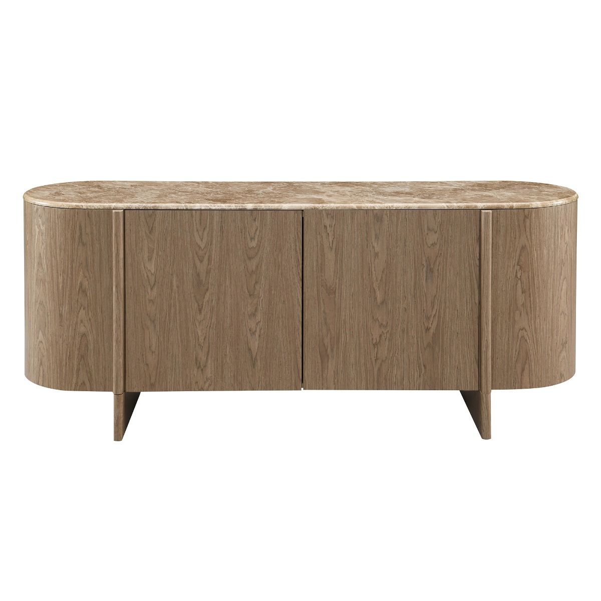 Markku - Console Table With Natural Marble - Oak