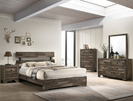 Rustic Brown 4 piece Queen bedroom set