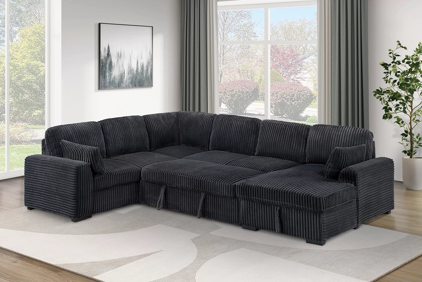 Black Sleeper Sectional