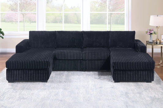 Black Double Chaise Sectional