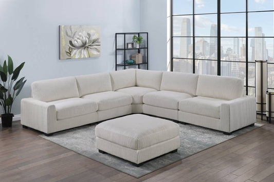 Large Cream sectional w/ ottoman
