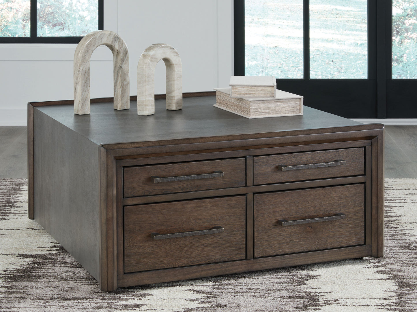Kallenny - Square Cocktail Table - Brown / Gray